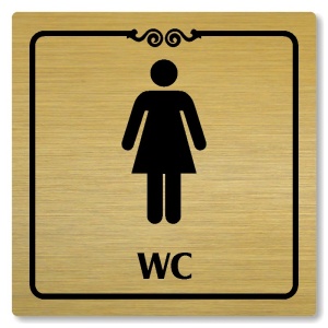 WC ženy, 100x100mm, zlatá, Texas